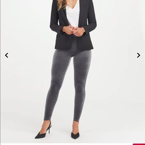 Spanx Silver Chrome Velvet leggings